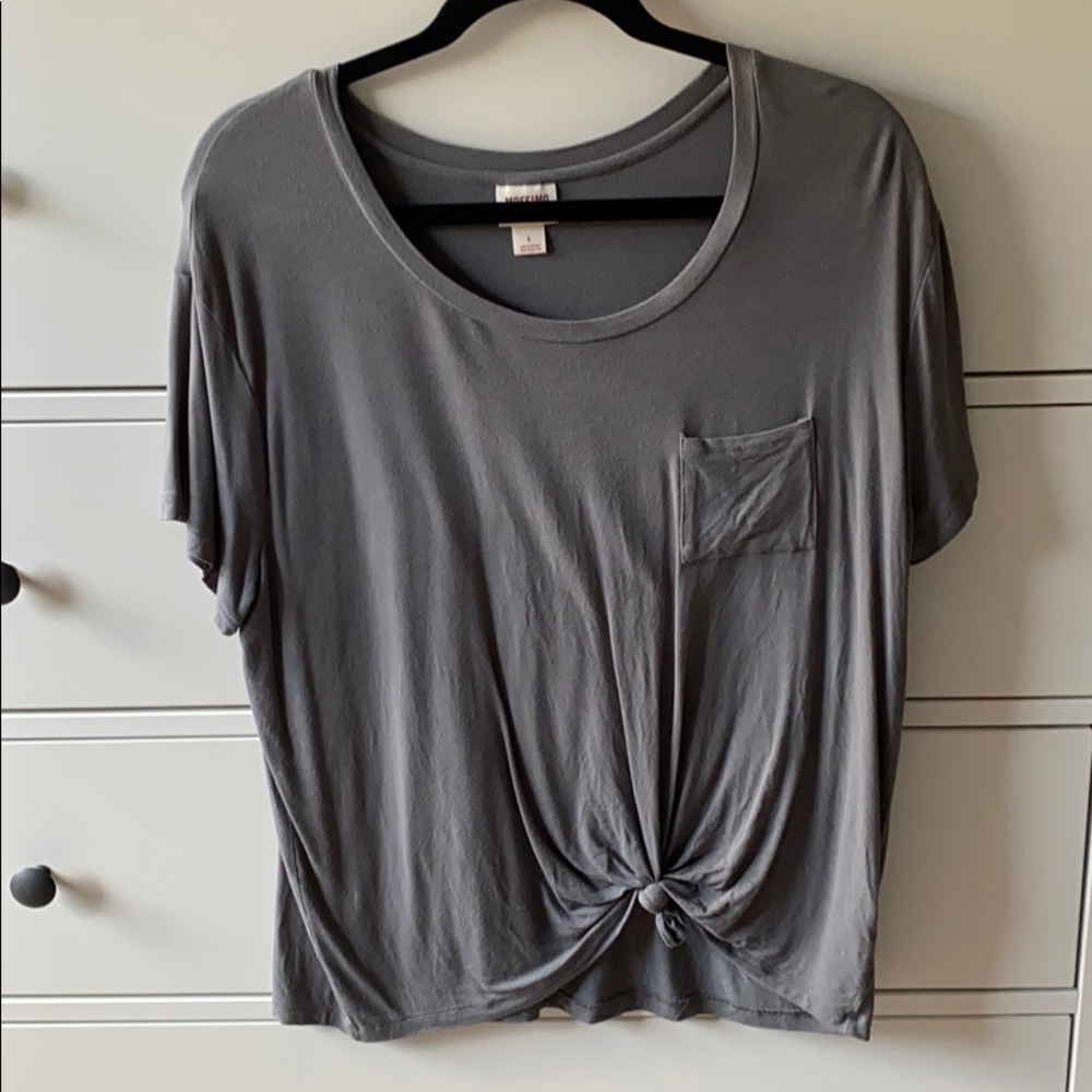 Grey tie front tshirt